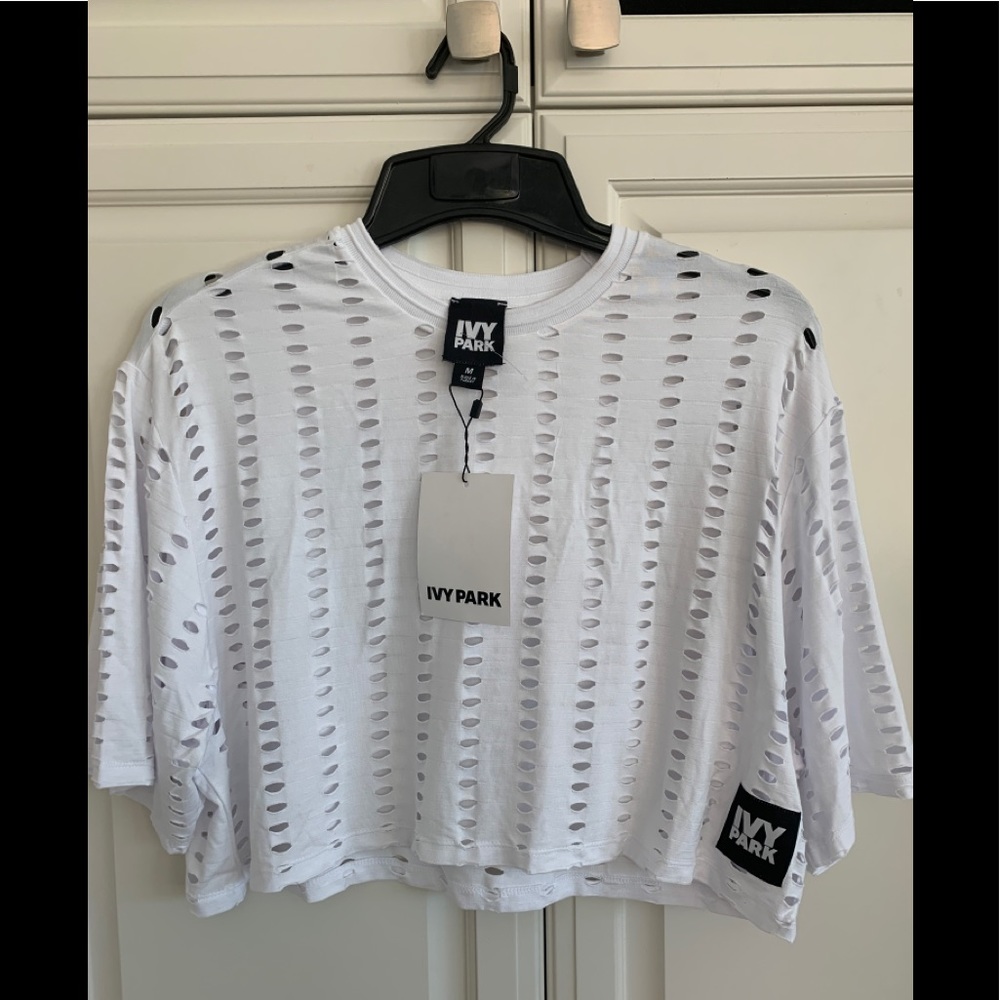 IVY PARK White Cutout Crop Top NWT